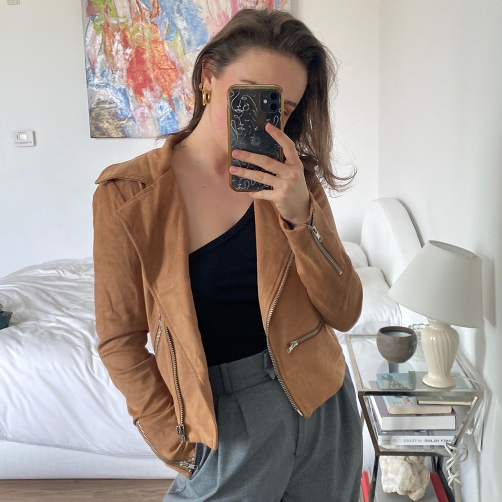 AZALEA SUEDE CARMEL MOTO JACKET | SMALL